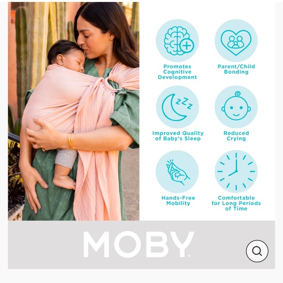 Moby wrap Ring Sling Double Gauze - Rose - Picture 4 of 9